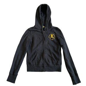 Rugby Ralph Lauren Vintage Women's Sz M Waffle Skull Zip Up Hoodie